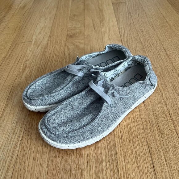 Hey Dude Wendy Gray Linen Slip On Lightweight Sneakers Women's Size 10 - Picture 1 of 10